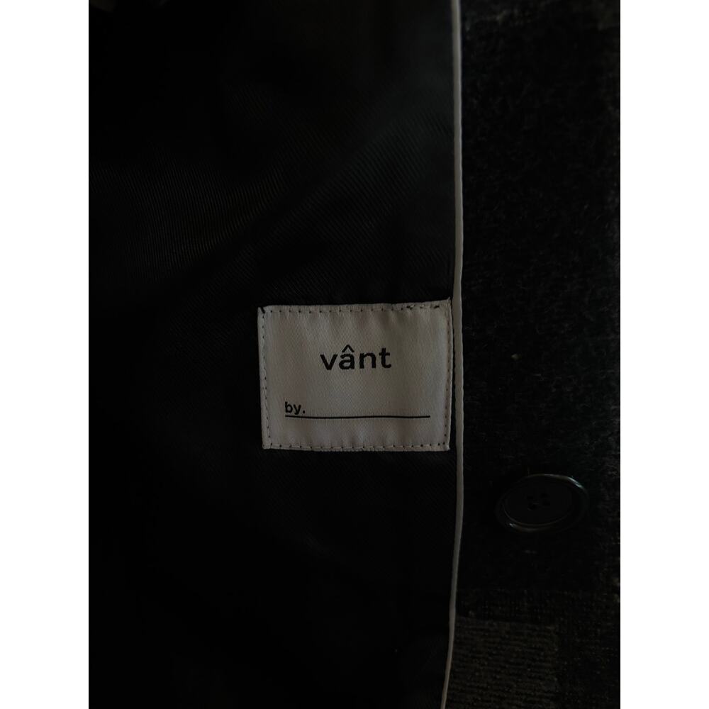 Vnt Grey Patchwork Double Breasted Coat Size L (5… - image 3